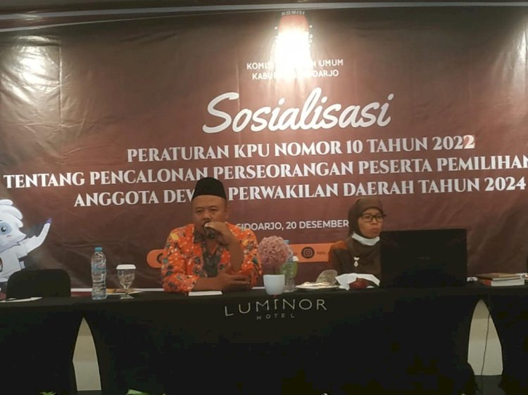 KPU Sidoarjo Sosialisasikan Pencalonan DPD