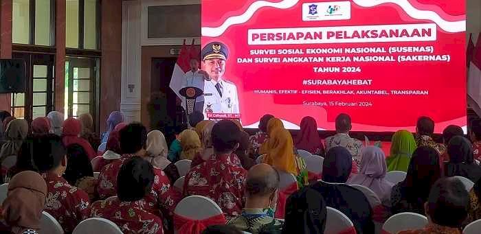 Surabaya Mulai Susenas dan Sakernas 2024,  Wali Kota Eri Minta Surveyor Gali Informasi Mendalam